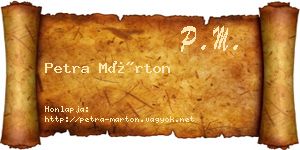 Petra Márton névjegykártya
