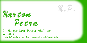 marton petra business card